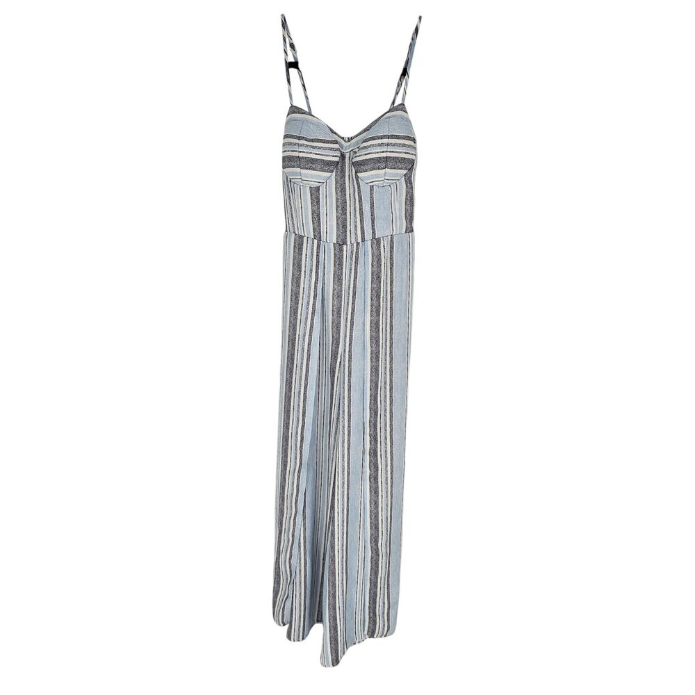 Xhilaration Women's Sleeveless Strapless Blue Striped Long Dress Size S